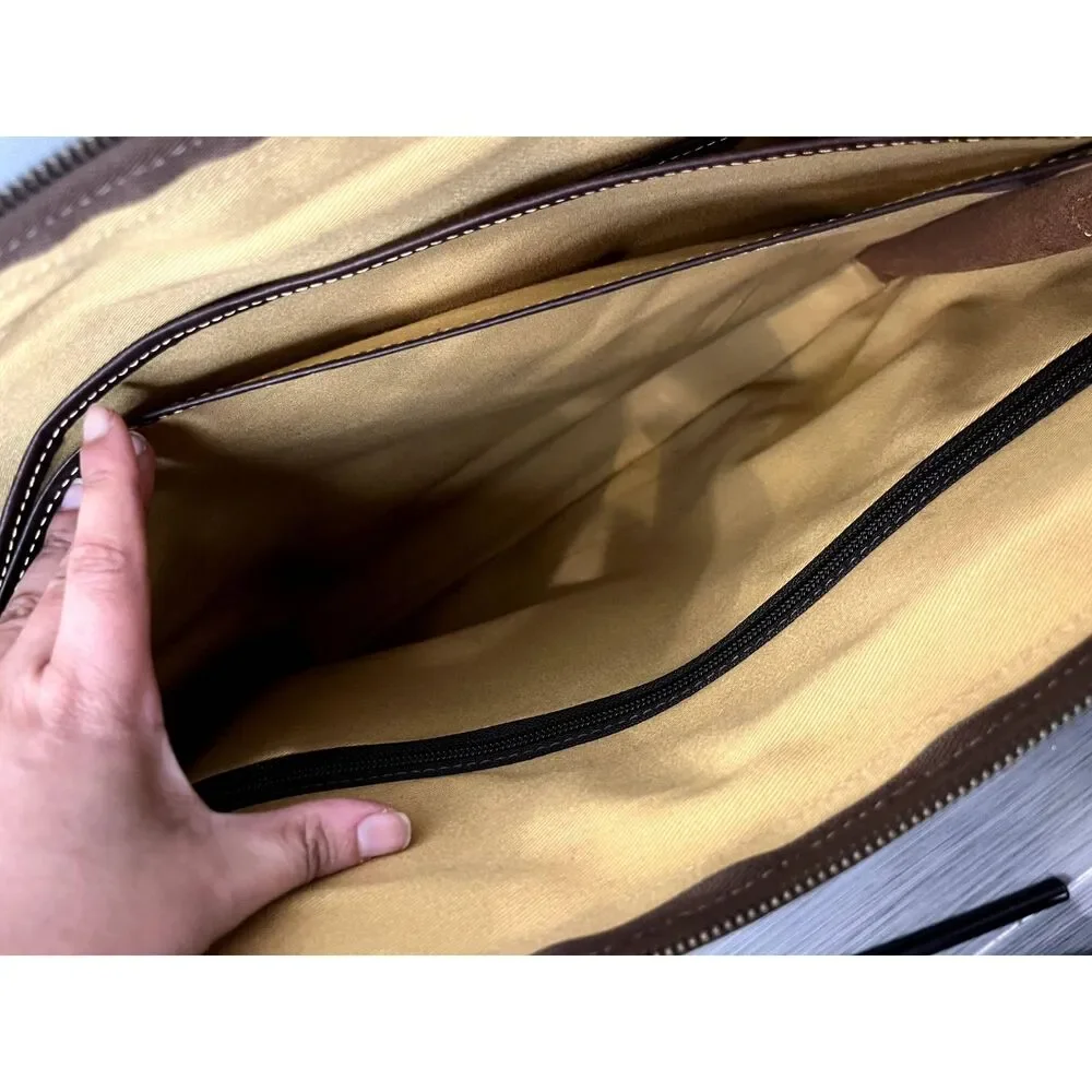 Tusting Levenger Marston Leather Ziptop Briefcase Messenger Bag
